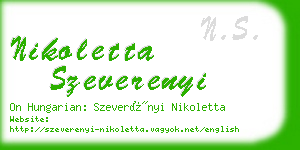 nikoletta szeverenyi business card